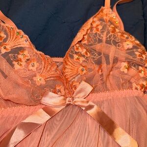 Elegant Lace Trimmed Intimate in pink